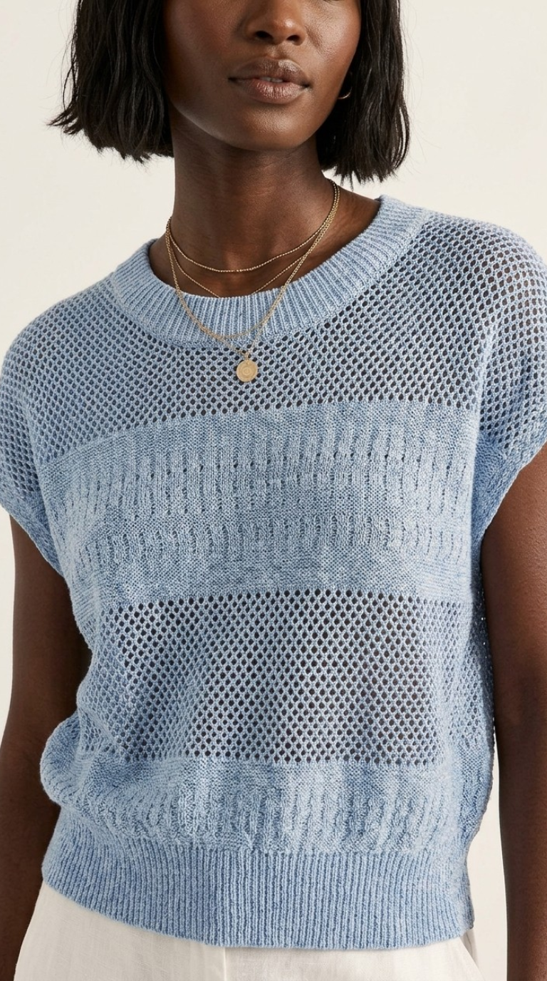 Treillis Cap Sleeve Sweater