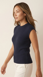 Collet Ribbed Sleeveless Sweater