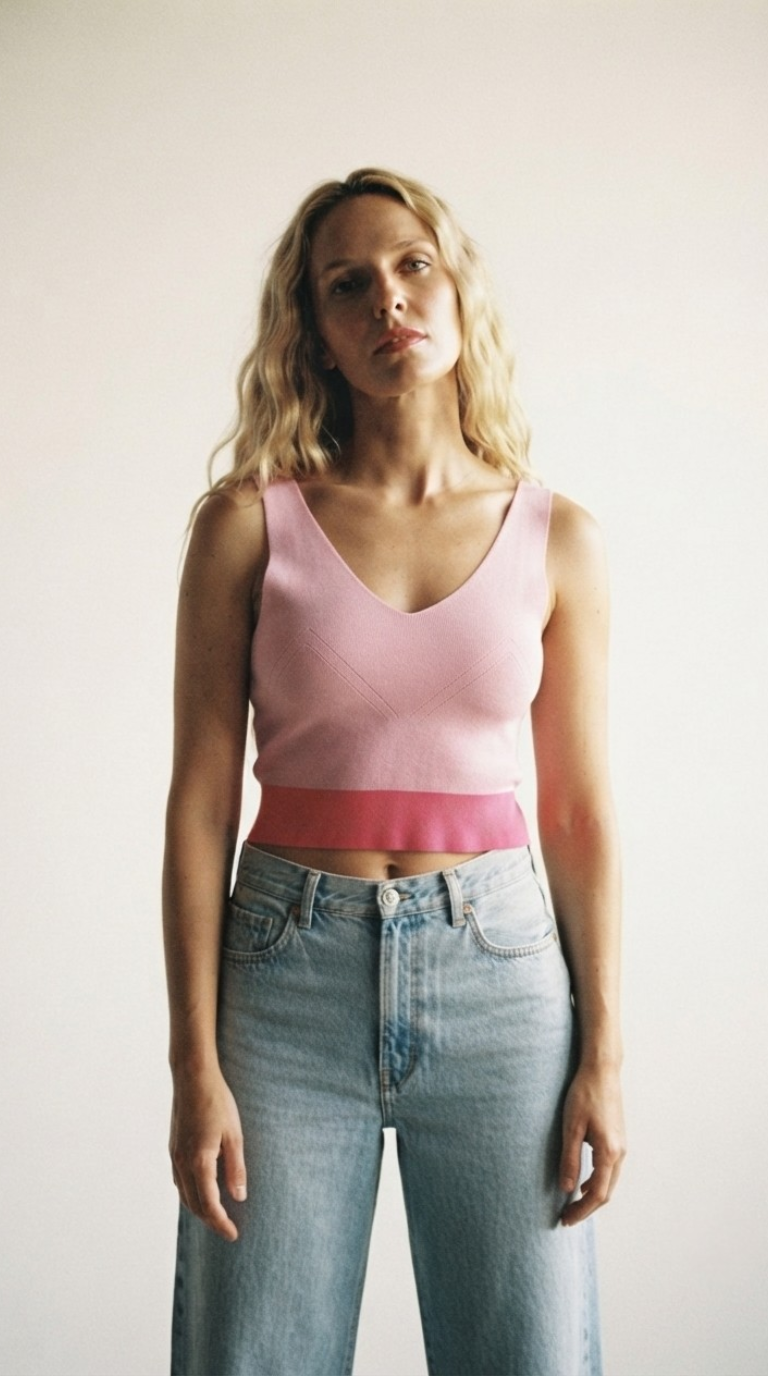 Bordure Contrast Hem Tank