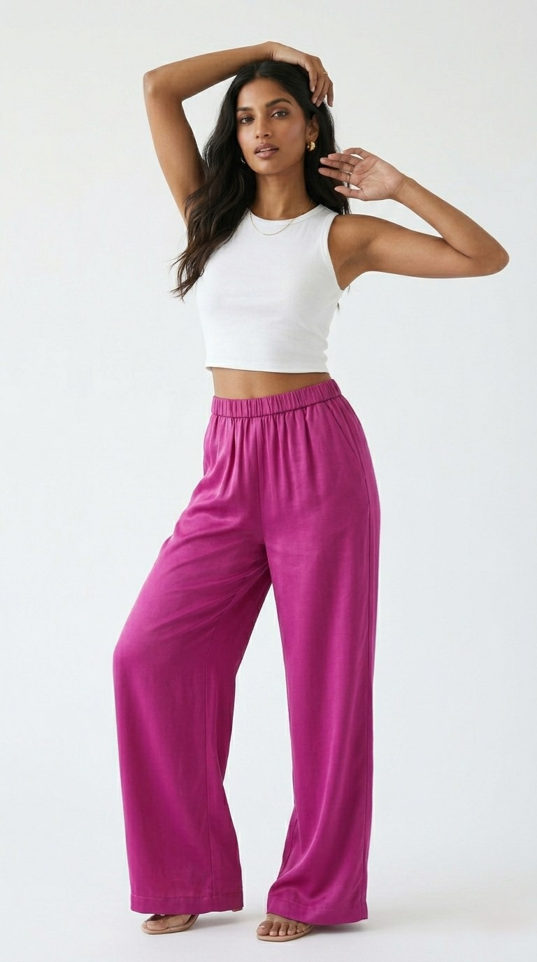 Les Éclat Satin Wide Leg Pants