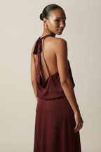 Sérénade Bow Back Halter Maxi Dress