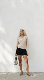 Câble Polo Knit Sweater