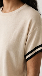 Bande Stripe Sleeve Sweater