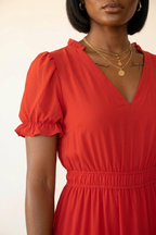 Ballon Rouge Tiered Maxi Dress