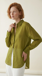 Diaphane Sheer Button-Down Shirt