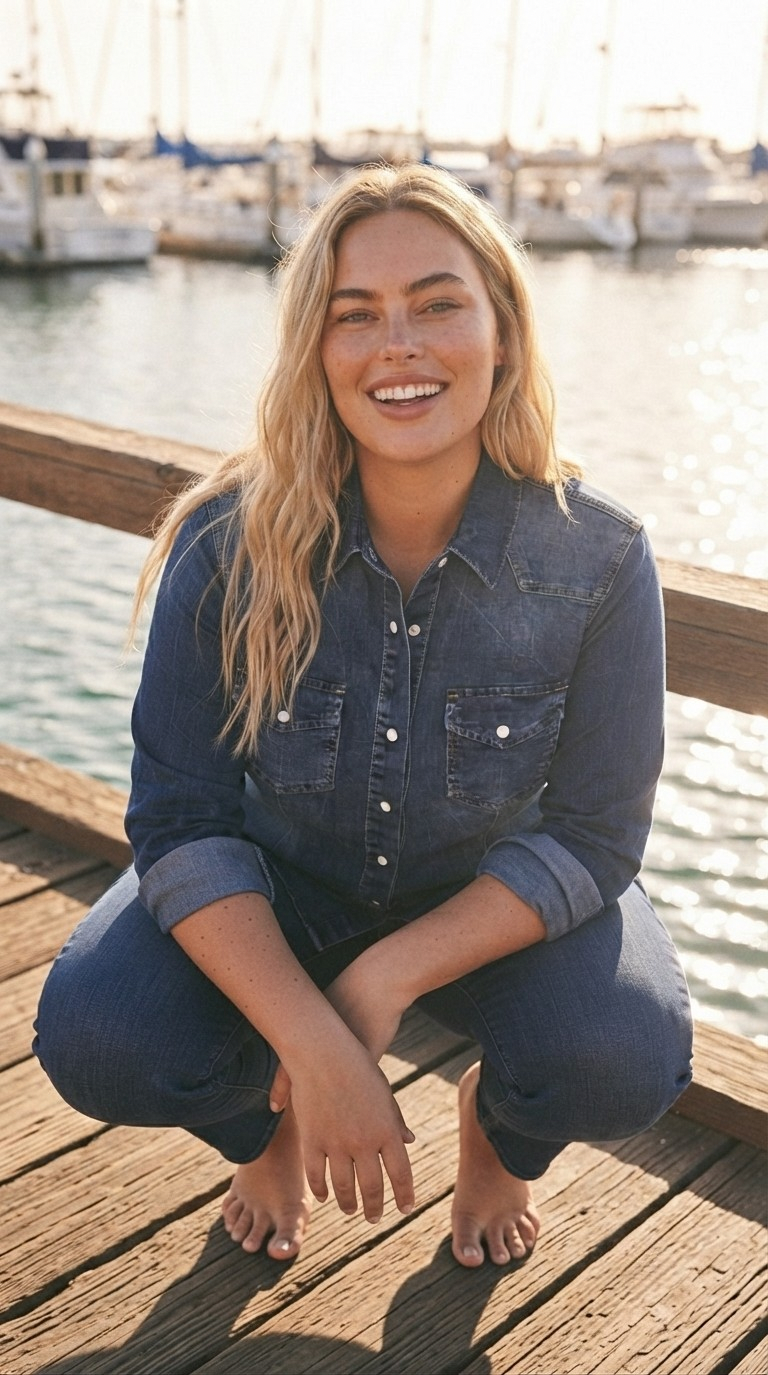 Indigo Denim Button-Up Shirt