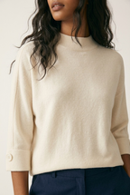 Nacelle Button Sleeve Knit Sweater