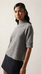 Hausse Chunky Ribbed High Collar Sweater