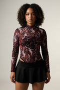 Fauve Animal Print Mesh Bodysuit