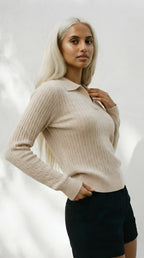 Câble Polo Knit Sweater