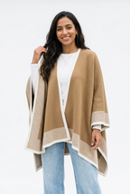 Bordure Chunky Knit Poncho