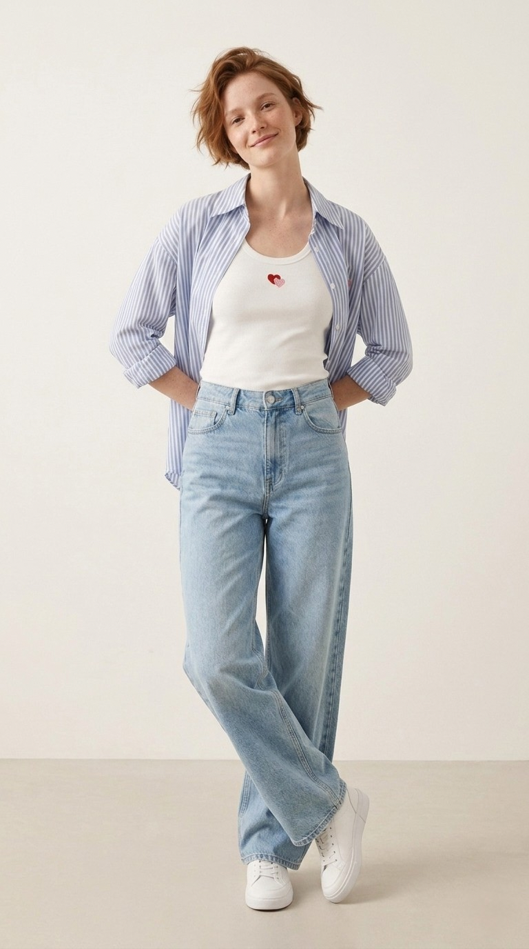 Amour Stripe Shirt & Tank Set