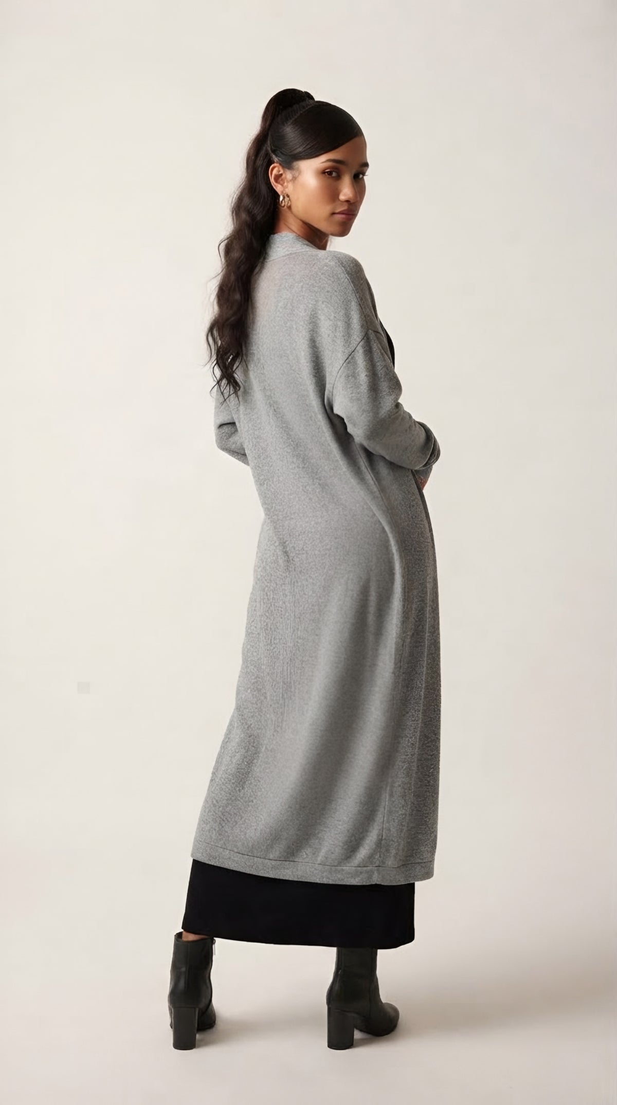 Dérivent Cardigan Ouvert — Gris Doux
