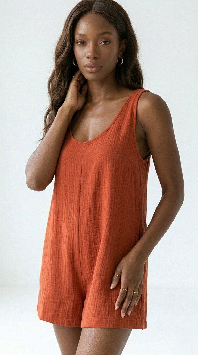 Argile Scoop Neck Wide Leg Romper