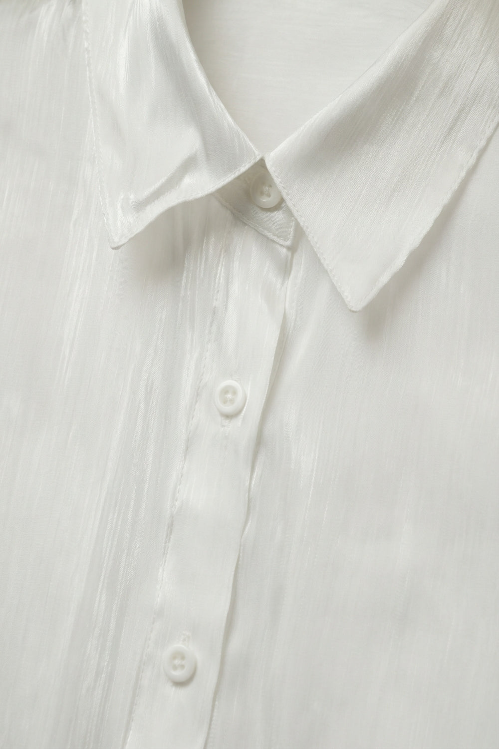 Nacré Satin Button-Down Shirt