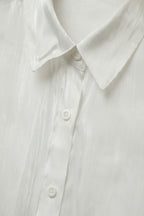 Nacré Satin Button-Down Shirt