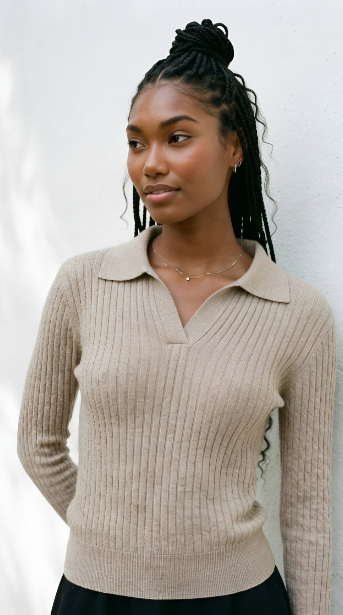 Câble Polo Knit Sweater