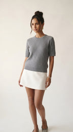Câble Fine Knit Crew Neck