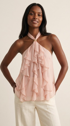 Anneau Ruffle Halter Top