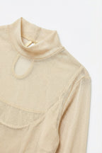 Résille Mesh Mock Neck Bodysuit