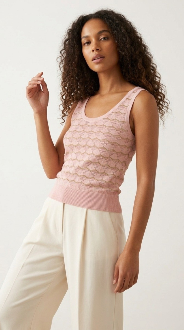Lucent Metallic Knit Tank