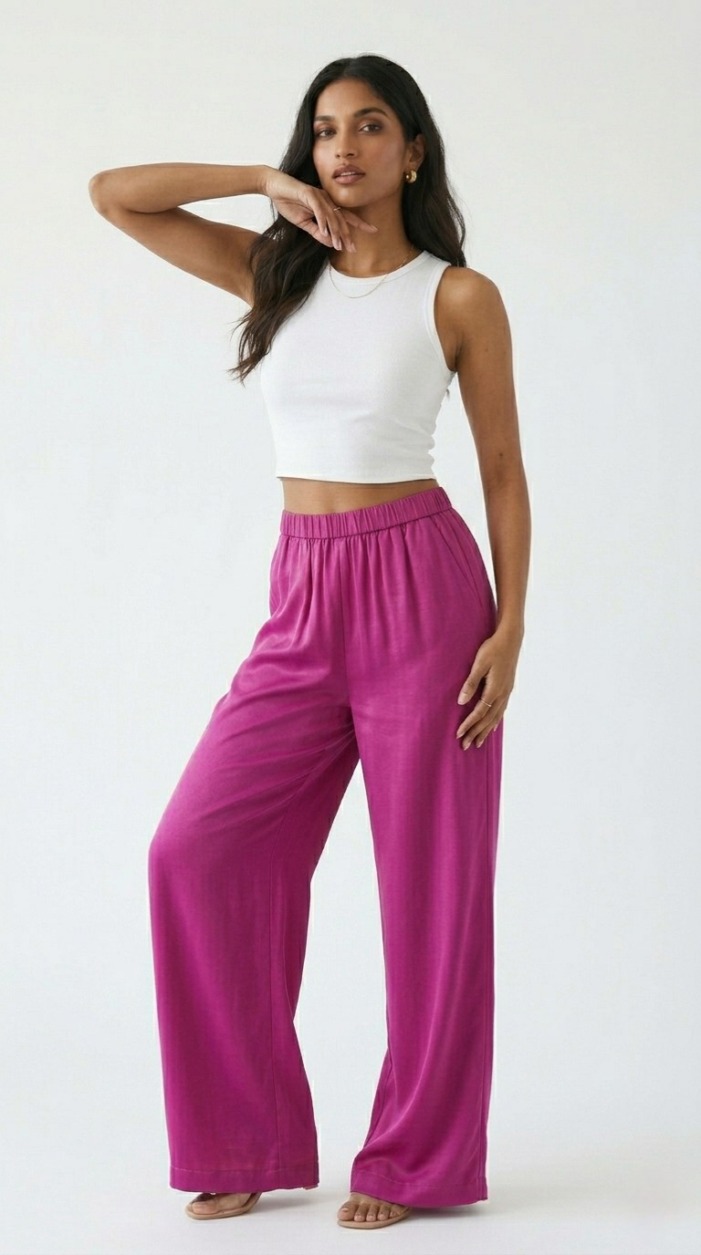 Les Éclat Satin Wide Leg Pants