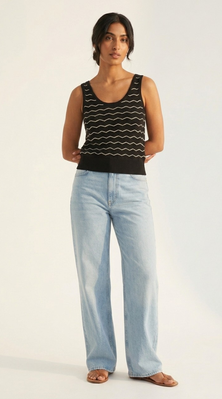 Lucent Metallic Knit Tank