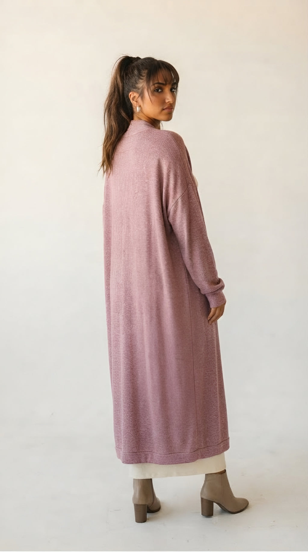 Dérivent Cardigan Ouvert — Rose Cachemire