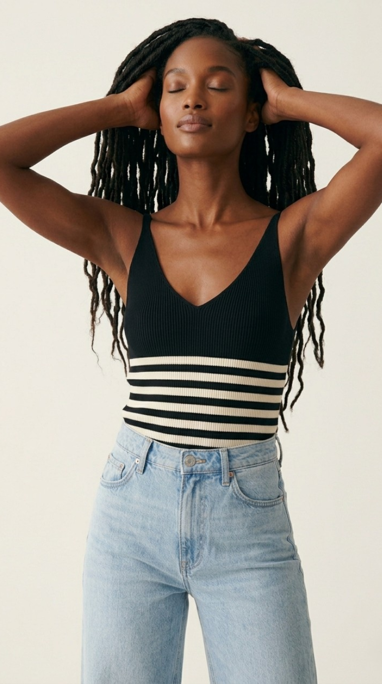Cascade Stripe Ribbed Tank