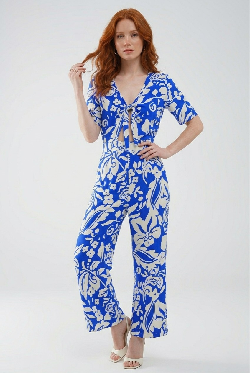 Bouquet Keyhole Floral Jumpsuit