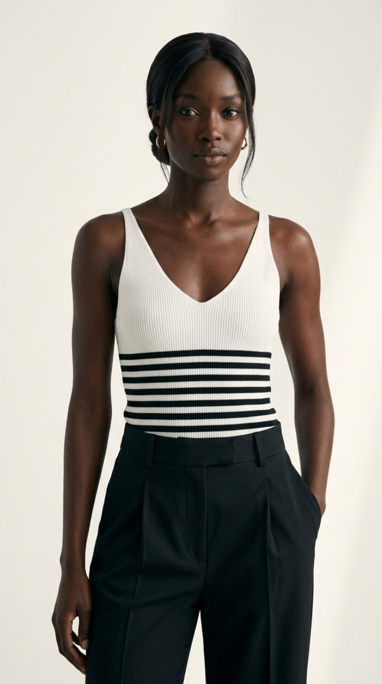 Cascade Stripe Ribbed Tank