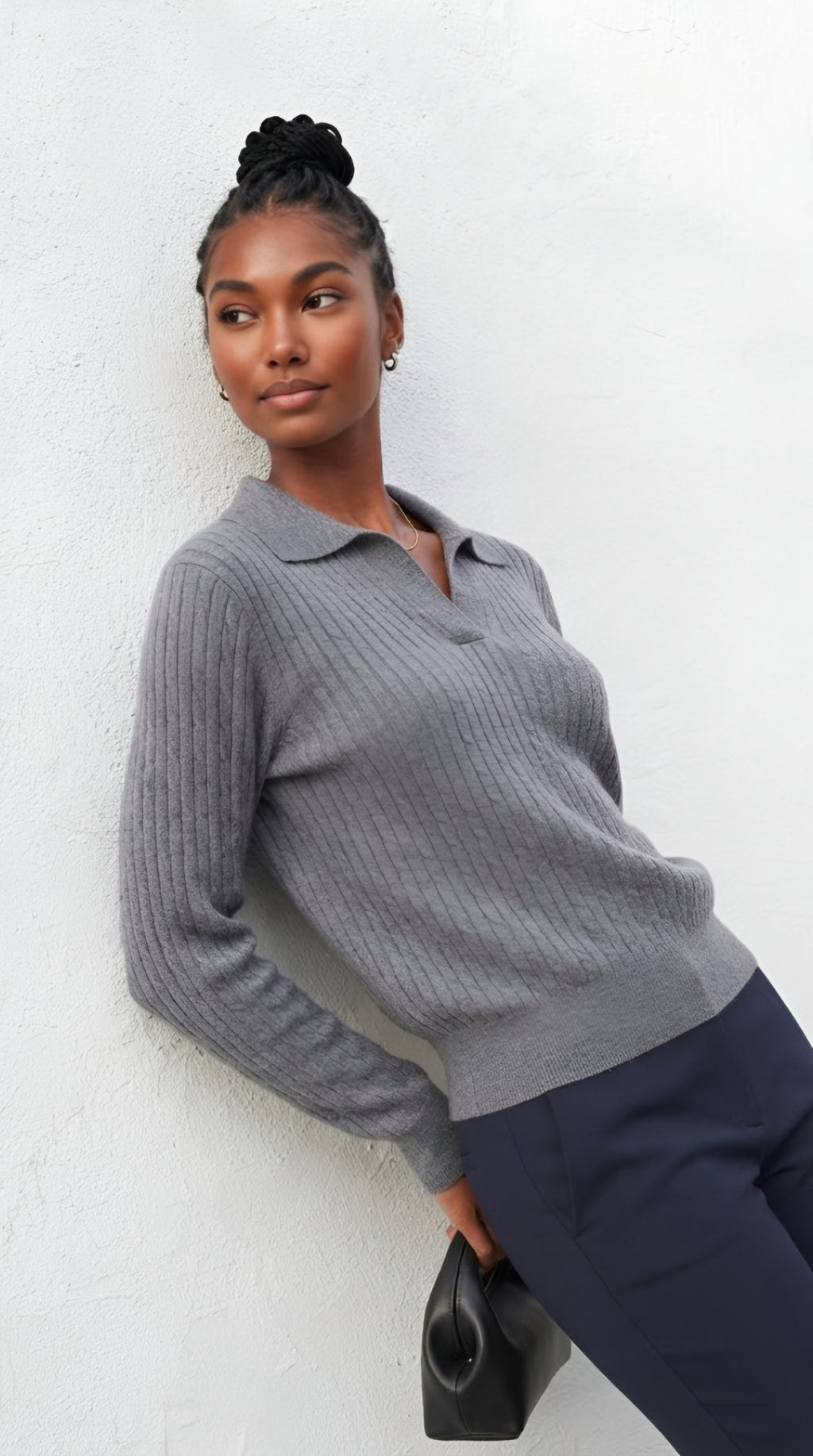 Câble Polo Knit Sweater