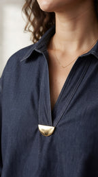 Dorée Denim Gold Trim Shirt