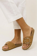 Sable Slip-On Buckle Sandal