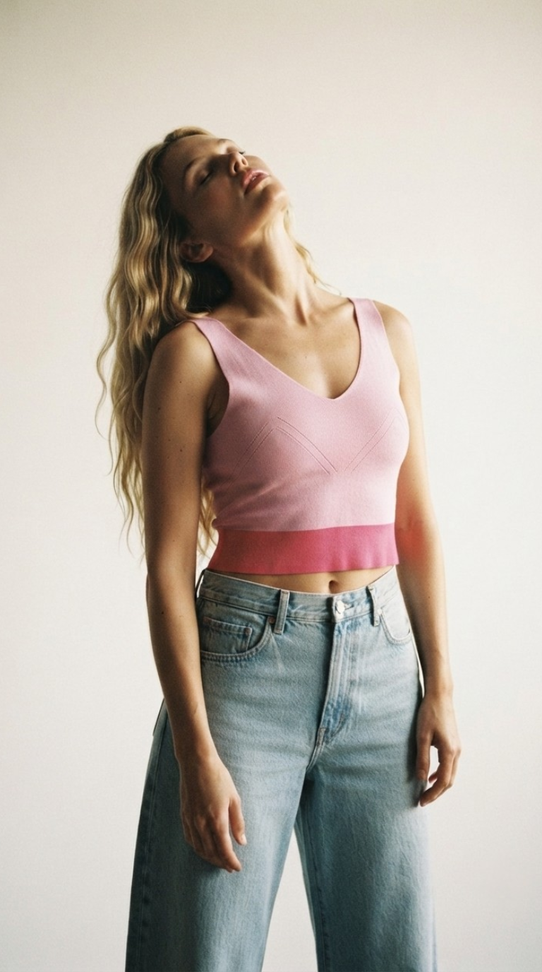 Bordure Contrast Hem Tank