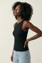 Paillette Glitter Ribbed Tank