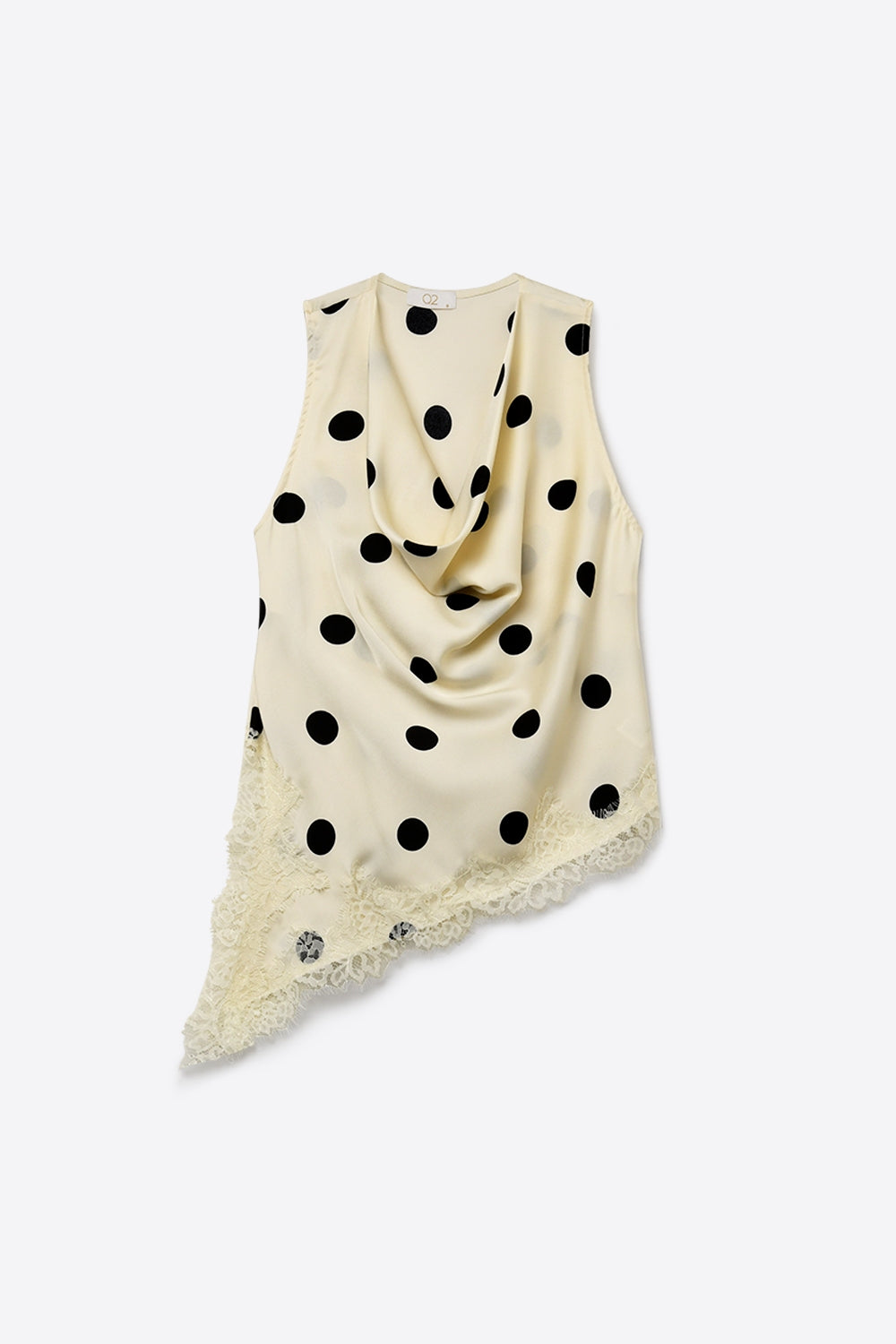 Lunaire Polka Dot Satin Top