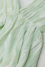 Feuille Mint Lurex Midi Dress