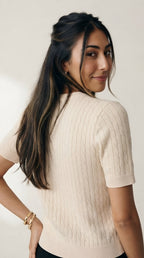 Câble Fine Knit Crew Neck
