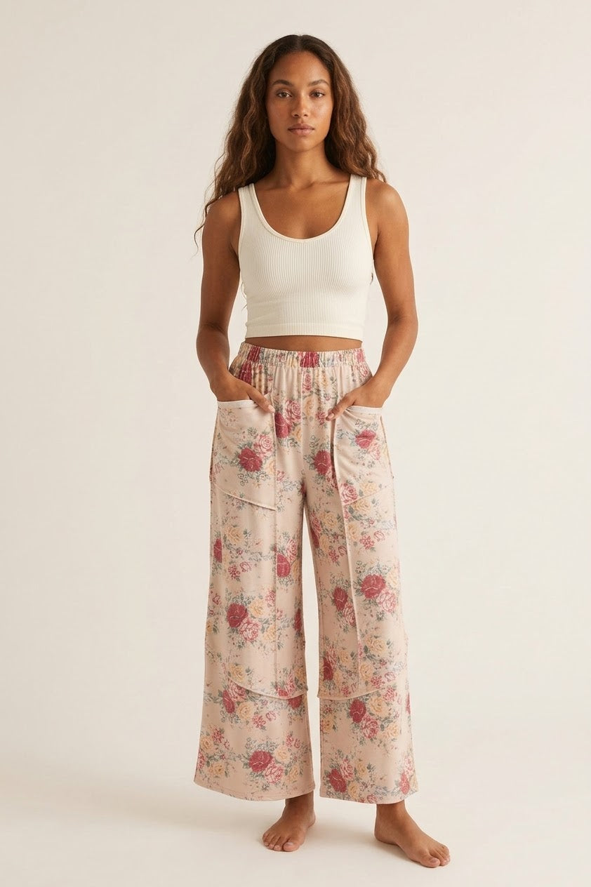 Rosier Floral Wide Leg Bottoms