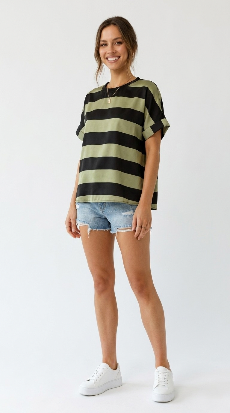 Rayé Stripe Satin Tee