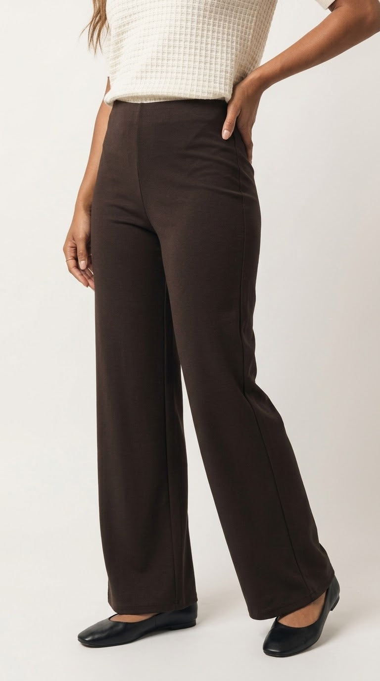 Fluide Stretch Knit Wide Leg Pants