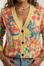 Bazart Jacquard Knit Cardigan