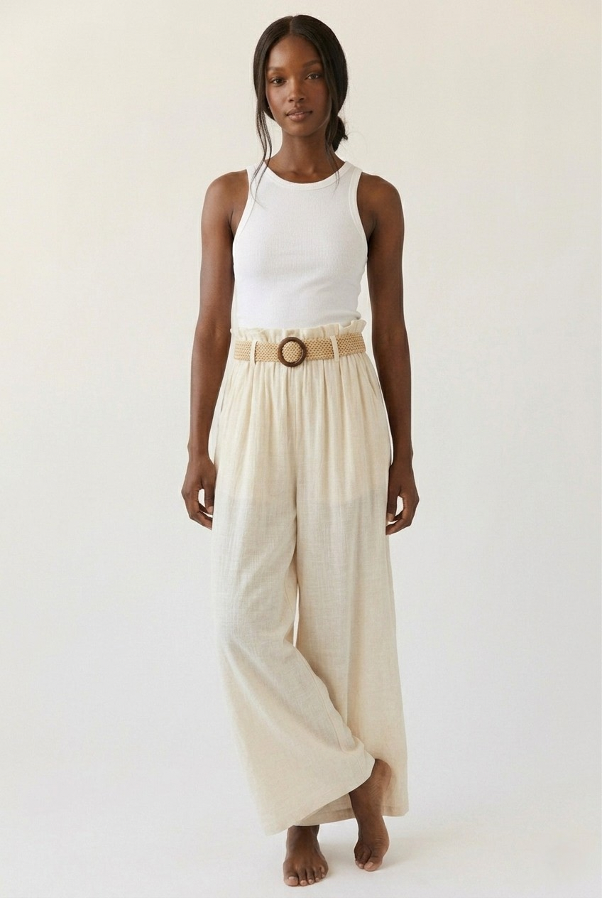 Cannelle Wide Leg Linen Pants