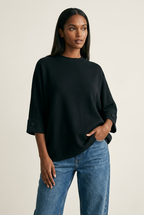 Nacelle Button Sleeve Knit Sweater