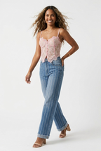 Vergure Stripe Wide Leg Jeans