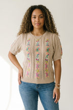 Floraison Embroidered Knit Top