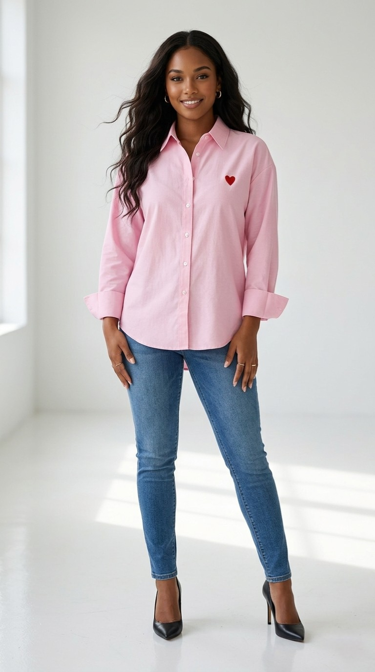 Cœur Embroidered Button Shirt