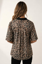 Sauvage Leopard Bell Sleeve Blouse