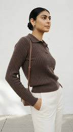 Câble Polo Knit Sweater